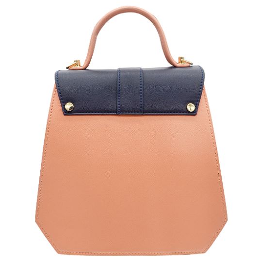 Hexagon Midnight Blue w Rose Pink Back